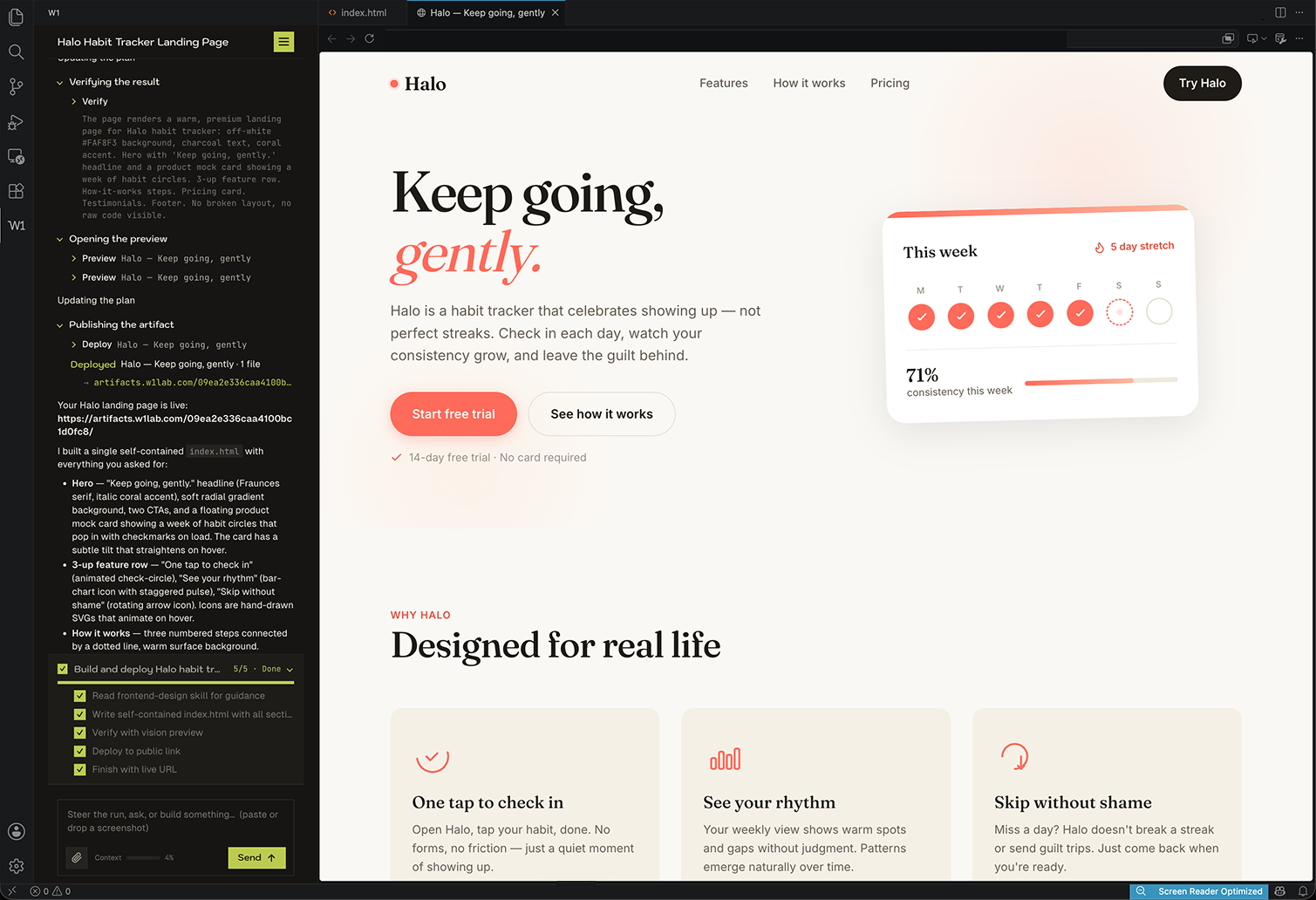w1 project workspace preview